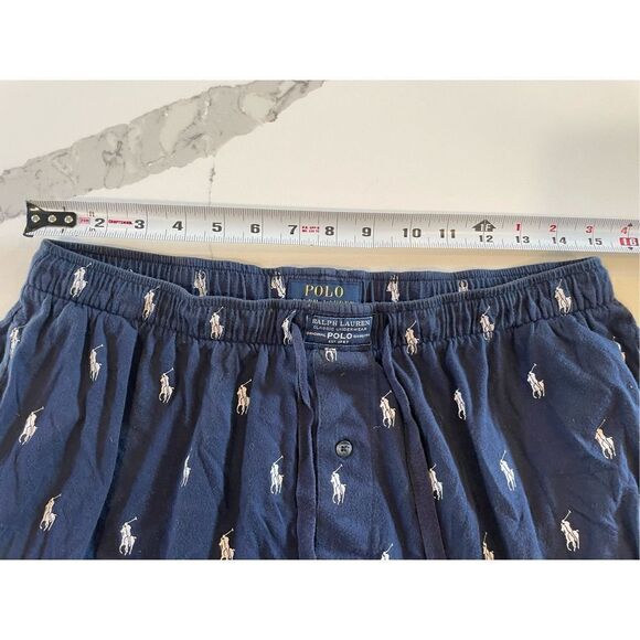 Polo Ralph Lauren Allover Pony Pajama Pant Navy Men’s Sz L - Picture 3 of 6